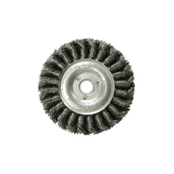 Standard Twist Knot Wire Wheel, 4 in D x 1/2 in W, .014 in Steel, 5/8-1/2 Arbor