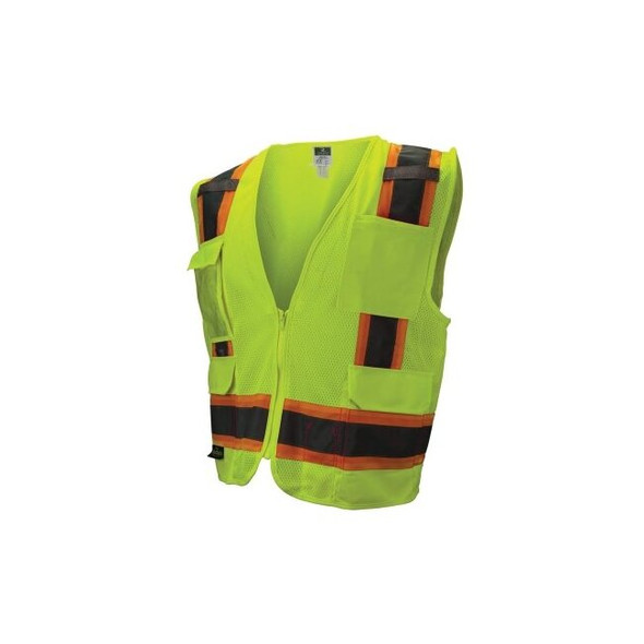 SV6 Type R Class 2 Two Tone Surveyor Mesh Safety Vest, 2X-Large, Hi-Vis Green