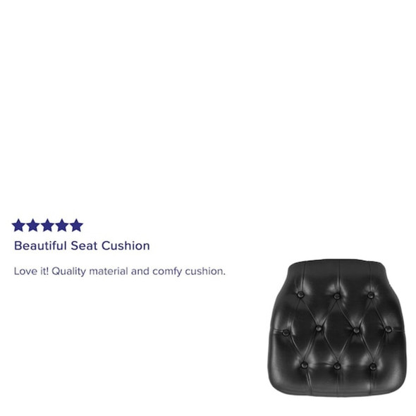 Flash Furniture Tufted Chair Cushion,Black Vinyl SZ-TUFT-BLACK-GG