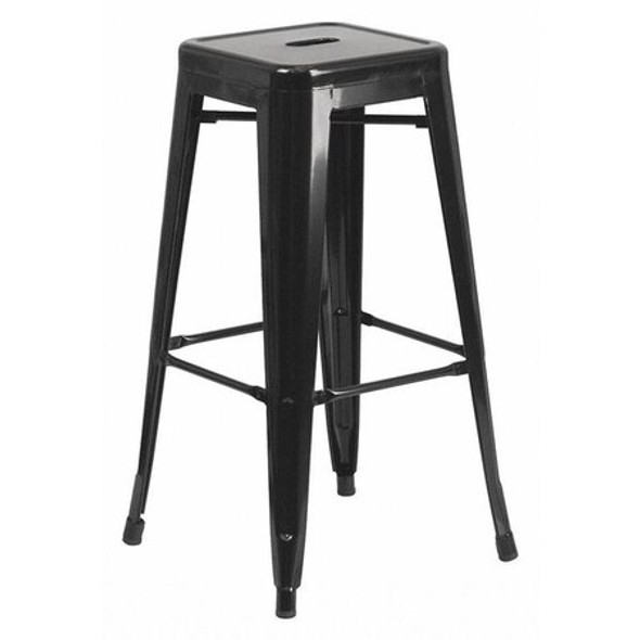 Flash Furniture Bar Stool,30 in H CH-31320-30-BK-GG Flash Furniture Bar Stool,30 in H CH-31320-30-BK-GG