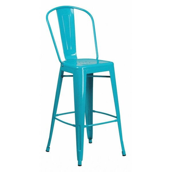 Flash Furniture Teal Metal Outdoor Stool,30" ET-3534-30-CB-GG Flash Furniture Teal Metal Outdoor Stool,30" ET-3534-30-CB-GG