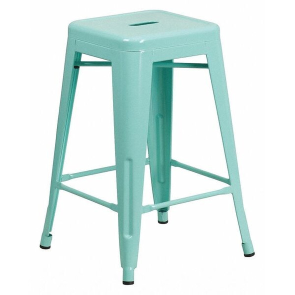 24" High Backless Mint Green Counter Height Stool