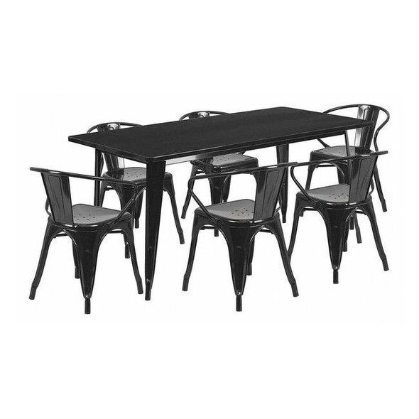 Rectangle 31.5" W, 63" L, 29.5" H, Metal, Black