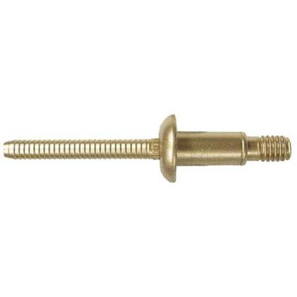 Blind Rivet, Dome Head, 1/4 in Dia., 41/64 in L, Steel Body, 25 PK