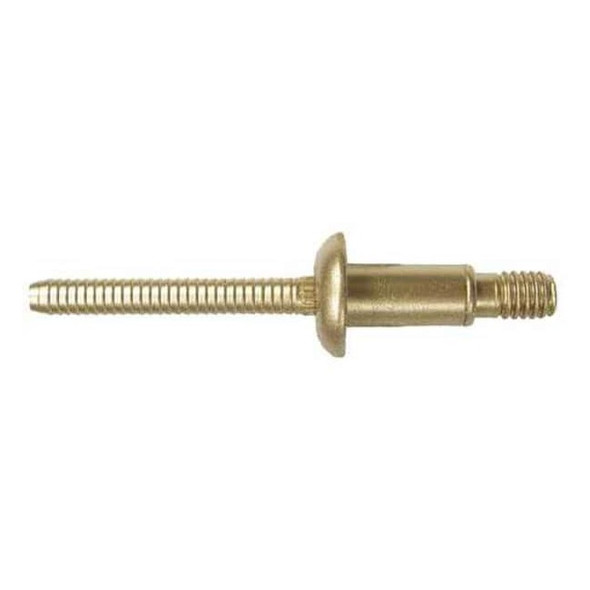 Blind Rivet, Dome Head, 1/4 in Dia., 41/64 in L, Steel Body, 25 PK