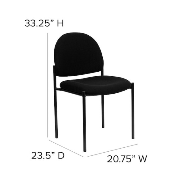 Flash Furniture Black Fabric Stack Chair BT-515-1-BK-GG
