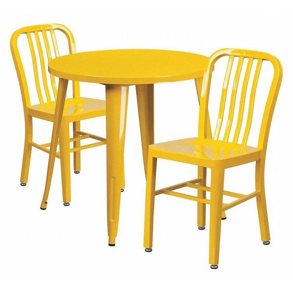Round 30" W, 30" L, 29.5" H, Metal Top, Yellow