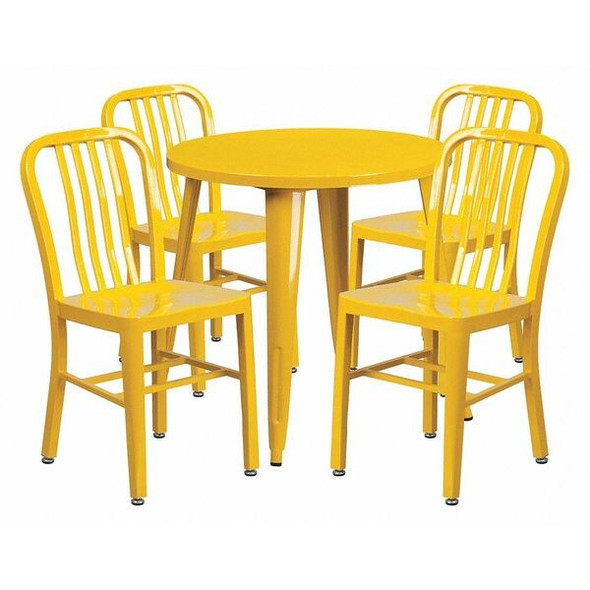 Round 30" W, 30" L, 29.5" H, Metal Top, Yellow