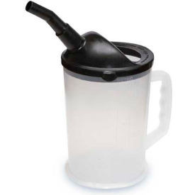 Funnel King Heavy-Duty 87 oz. Graduated Measuring Container w/ 4"" Black Spout -