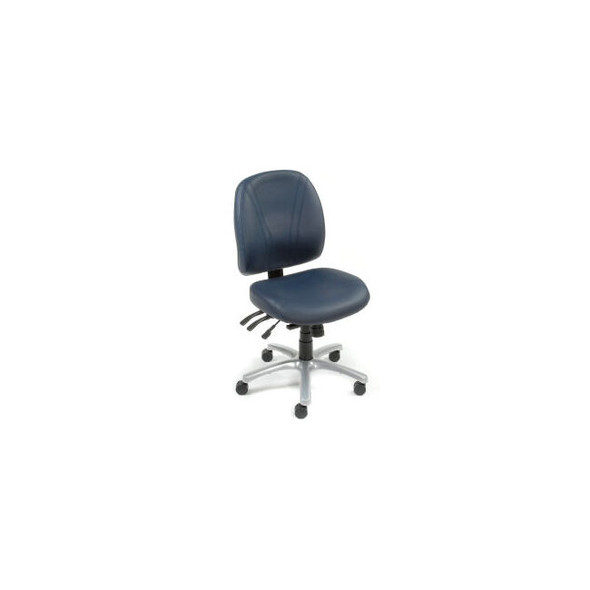 Interion Multifunction Chair With Mid Back Vinyl Blue