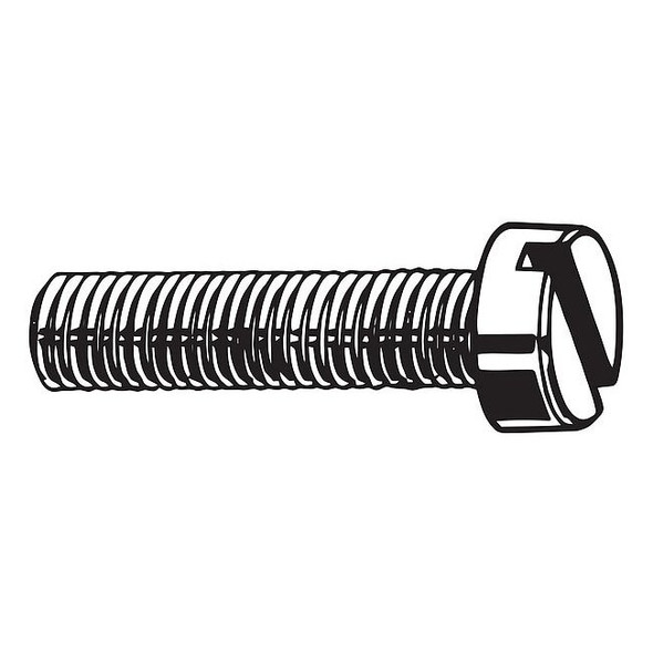 M5-0.80 x 10 mm Slotted Cheese Machine Screw, Zinc Plated Steel, 100 PK