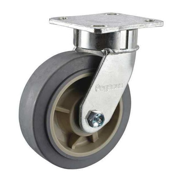 Kingpinless Swivel Plate Caster,375lb,Single Ball