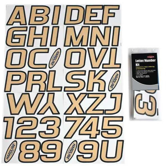 Hardline Products LetterandNumberLabelSet,2inH,1-1/2inW GYEBLK500