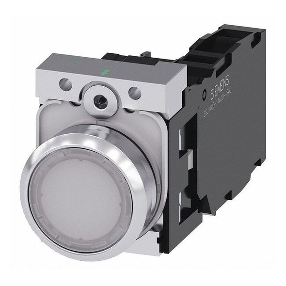 Siemens IllumPushButton,FullVolt,White,1NO/1NC 3SU1153-0AB60-1FA0