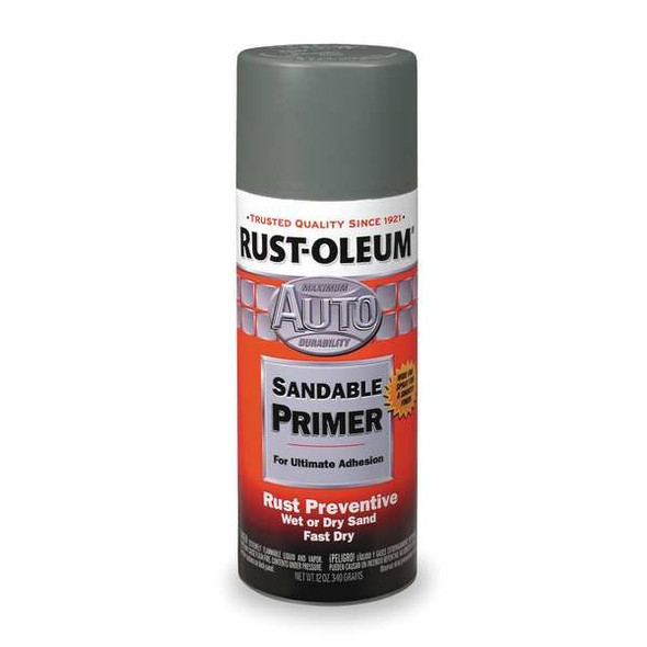 Rust-Oleum Automotive Sandable Primer Spray, Gray, 12 Oz 249415