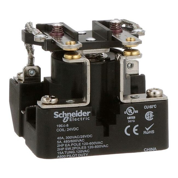 Schneider Electric Surface, Open Power Relay, Square, 40 A, 6 Pins, Screw 199X-8