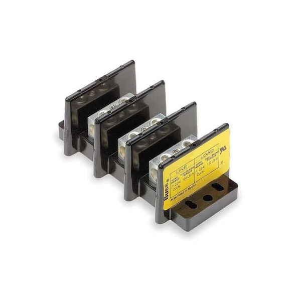 Power Distribution Block, Open, 4 Pole, 310 A Copper, 600 V AC/DC