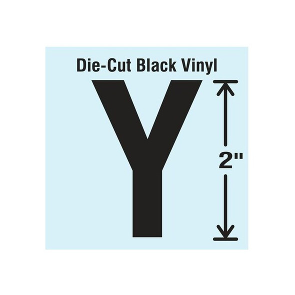 Stranco LetterLabel, Vinyl, 2inH, 1-1/4inW, PK10 DBV-2-Y-10