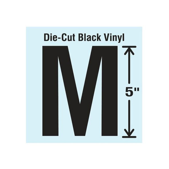 Stranco LetterLabel,Vinyl,5inH,2-3/4inW,PK10 DBV-5-M-10