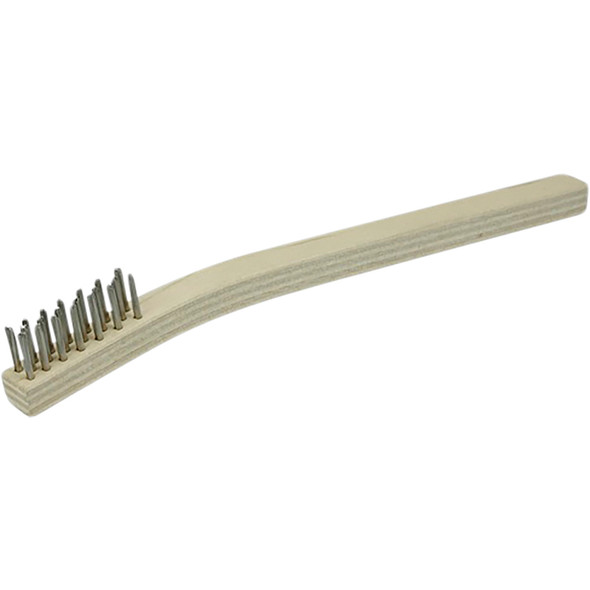 Small Hand Wire Scratch Brush, Stainless Steel Fill, Wood Block, 3 x 7 Rows 44167