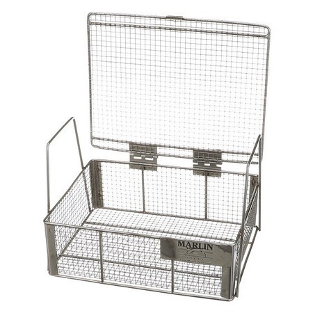 Rectangular Parts Washing Basket, #4 Mesh Size, Stainless Steel, Silver