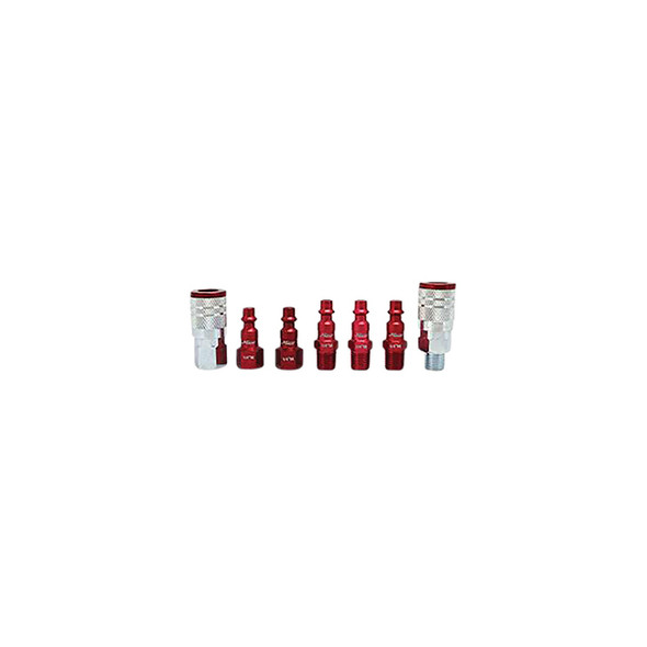 Coupler & Plug Kit - (M-Style, Red) - 1/4" NPT, (7-Piece) S-307MKIT