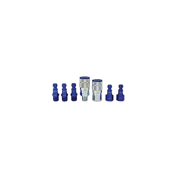 Coupler & Plug Kit - (T-Style, Blue) - 1/4" NPT, (7-Piece) S-307TKIT