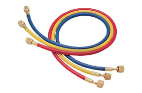 72" Standard Charging Hose Set with 1/4” SAE Automatic Shut-Off Valve Fitting 45372