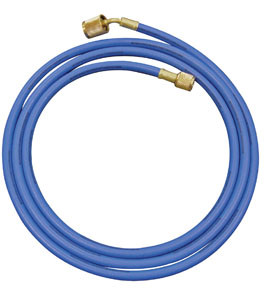 96" Blue Standard Charging Hose with 1/4” SAE Automatic Shut-Off Valve Fitting 45961