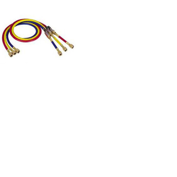 72" Blue Standard Charging Hose with 1/4” SAE Manual Shut-Off Valve Fitting 90263-72