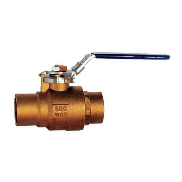 Milwaukee Valve Manual 2-Way Ball Valve,Sweat,Brass 1" BA-485BLL