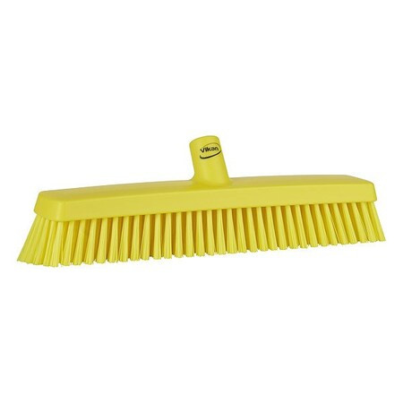 Vikan 16 1/2 in Sweep Face Broom Head, Soft/Stiff Combination, Yellow 31756