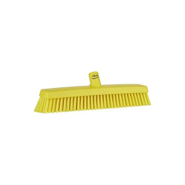 Vikan 16 1/2 in Sweep Face Broom Head, Soft/Stiff Combination, Yellow 31756