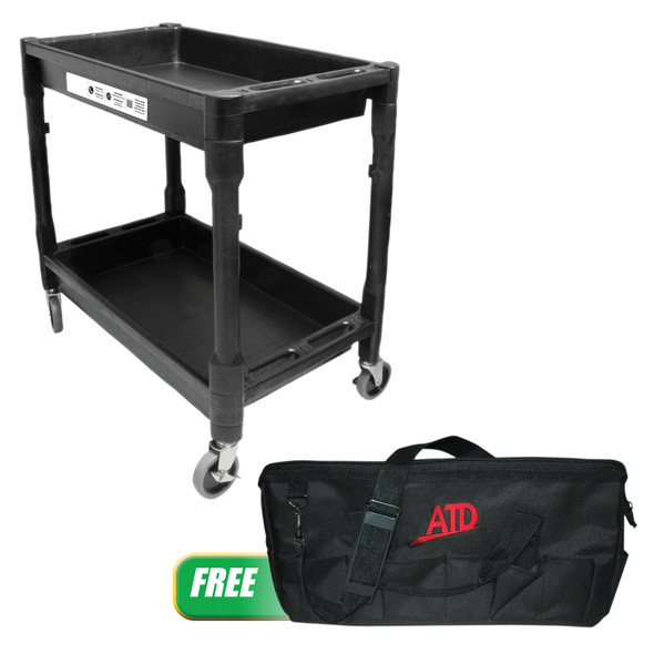 Buy (1) 2-Tray Black Cart and Get (1) Large Soft Side Tool Bag 7016TB
