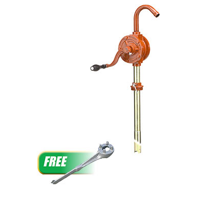 Hand Rotary Barrel Pump w/FREE Non-Sparking Aluminum Drum Wrench 5009P