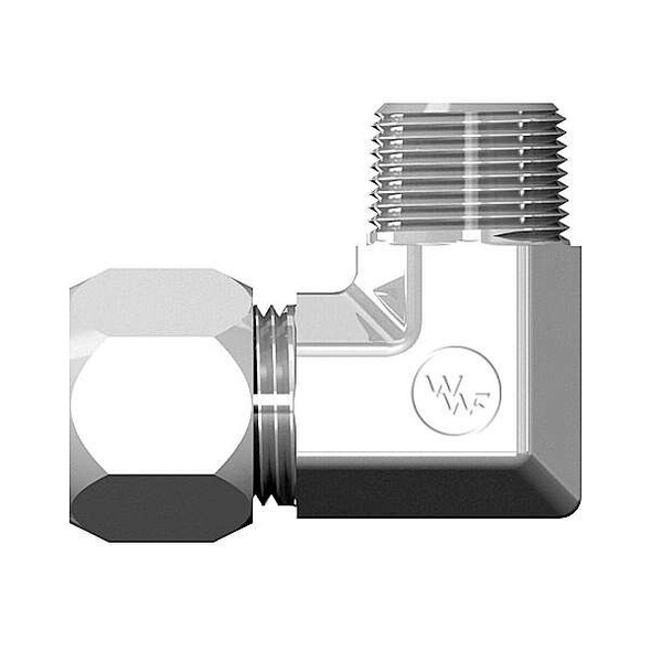 Weatherhead Elbow, Steel, Comp. 3/8 in, MNPT 1/4 in 7405X06X08