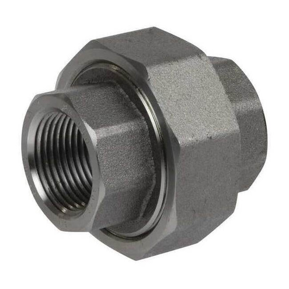304 Stainless Steel Threaded Union, 1/4 in FNPT, Class 3000