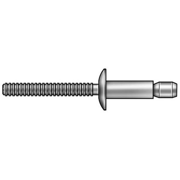 Blind Rivet, Flanged Head, 3/16 in Dia., 35/64 in L, Steel Body, 250 PK
