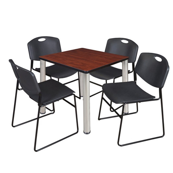 Kee Square Table & Chair Set, Wood, Metal, Polypropylene Top