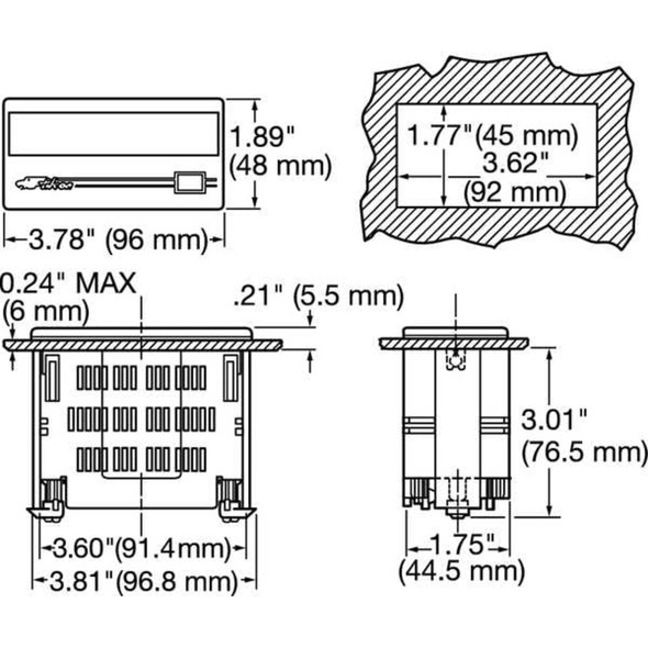 Simpson Electric Digital Panel Meter,Temperature F45-1-80-0-F