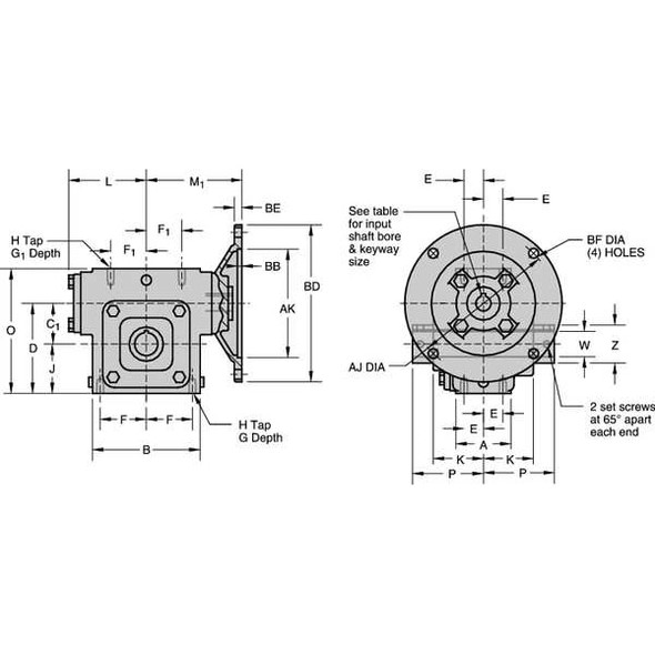 Winsmith Speed Reducer, C-Face, 56C, 60:1 E20MWSS, 60:1, 56C