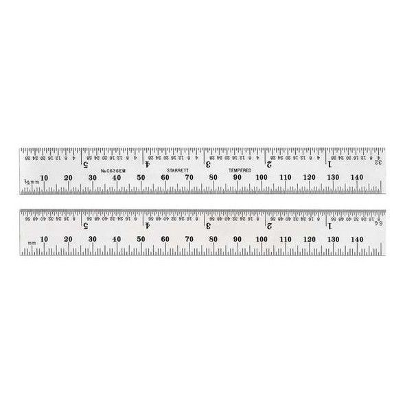 Starrett Steel Rule, Spring-Tempered, 500mm C636-500
