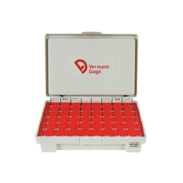 Vermont Gage Pin Gage Set, Plus, 0.21-1.29mm, Black 902300100