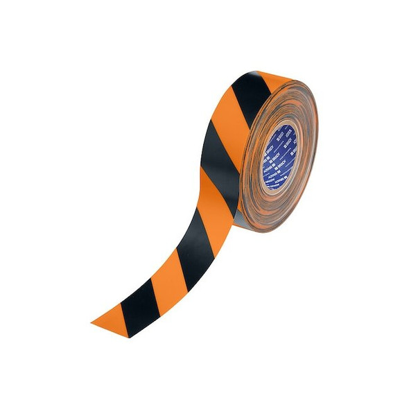 Brady Floor Marking Tape,Black/Orng,2"W,100ft 177056