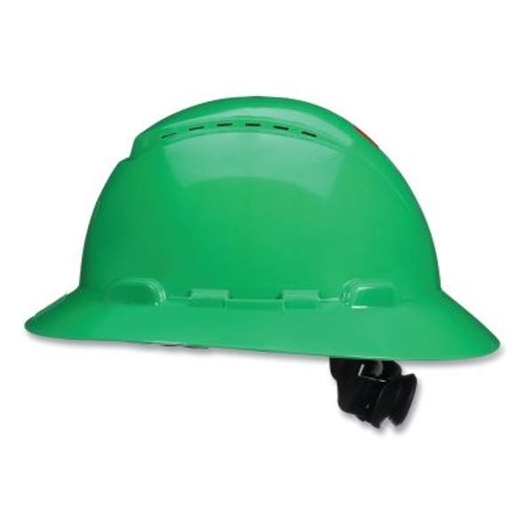 SecureFit™ Pressure Diffusion Ratchet Suspension w/UVicator Hard Hats and Caps, Full Brim, Vented, Green