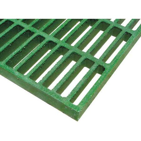Fiberglass Molded Grating, 48 in Span, Grit-Top Surface, Corvex Resin, Green