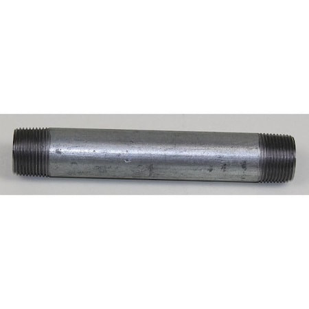 Conduit Fitting Nipple, 3/4 in, Threaded, Aluminum, Galvanized, Gray