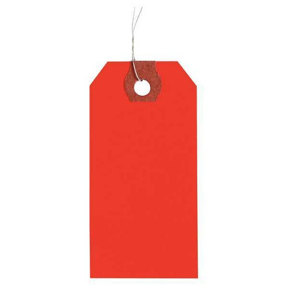 Manufacturer Varies 3-1/8" x 6-1/4" Fluorescent Red Paper Wire Tag, Pk1000 1GYZ6