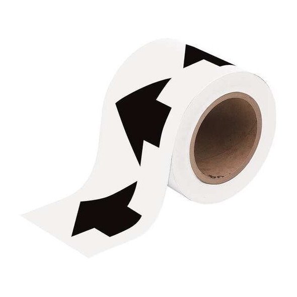 Brady Arrow Tape,Black/White,4 In. W, 91409 91409