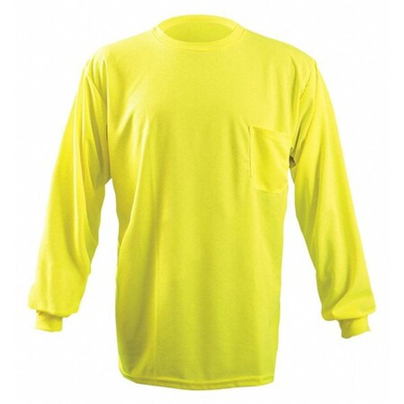 Unisex Long Sleeve T-Shirt, Polyester, Pullover, Yellow, 5XL